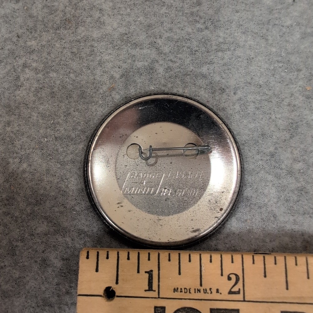 Anniston High School Bulldogs Reserved Pinback Button Vintage Mascot Badge Black - Picture 2 of 2